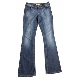 lei Ashley Low Rise Bootcut Jeans Juniors Size 9 Long Medium Wash Denim